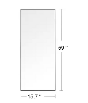 Rechthoekige Volledige Lengte Spiegel – Aluminium Frame en Ophang/Staand Gebruik