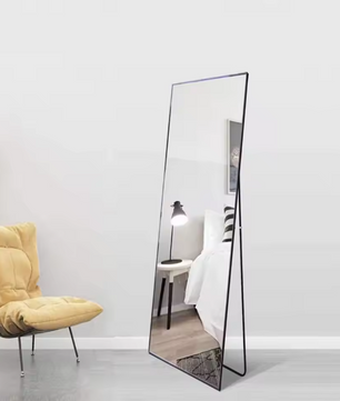 Volledige Lengte Spiegel 150×40 cm – Aluminium Frame en Staand/Wandmodel