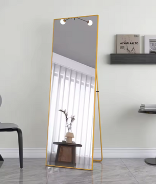 Volledige Lengte Vloerspiegel 165×60 cm – Goudkleurig Aluminium Frame