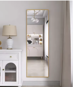 Volledige Lengte Vloerspiegel 165×60 cm – Goudkleurig Aluminium Frame
