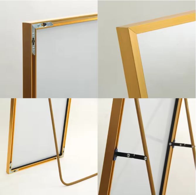 Volledige Lengte Vloerspiegel 165×60 cm – Goudkleurig Aluminium Frame