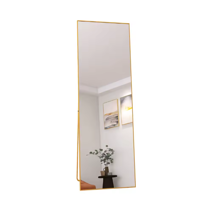 Volledige Lengte Vloerspiegel 165×60 cm – Goudkleurig Aluminium Frame