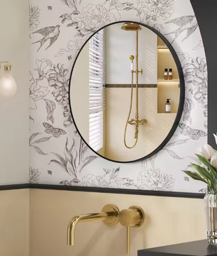 Ronde Wandspiegel 76 cm – Metalen Frame en Kristalheldere Reflectie