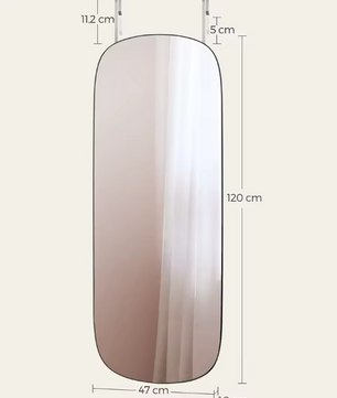 Gebogen Full-Length Wandspiegel 120×47 cm – Frameloos en Modern