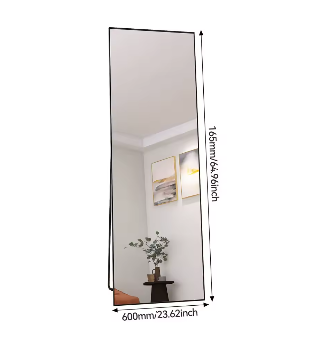 Volledige Lengte Spiegel 162 cm – Staand, Kantelbaar en Wandmontage