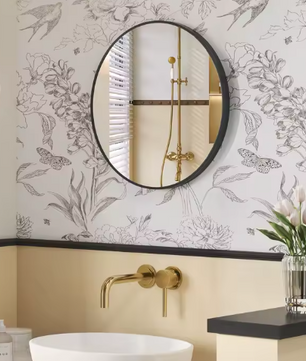 Ronde Wandspiegel 61 cm – Metalen Frame en Heldere Reflectie