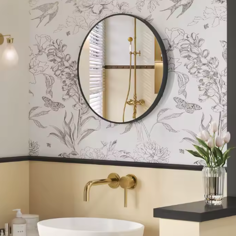 Ronde Wandspiegel 61 cm – Metalen Frame en Heldere Reflectie