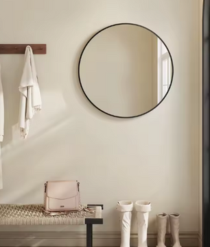 Ronde Wandspiegel 61 cm – Metalen Frame en Heldere Reflectie