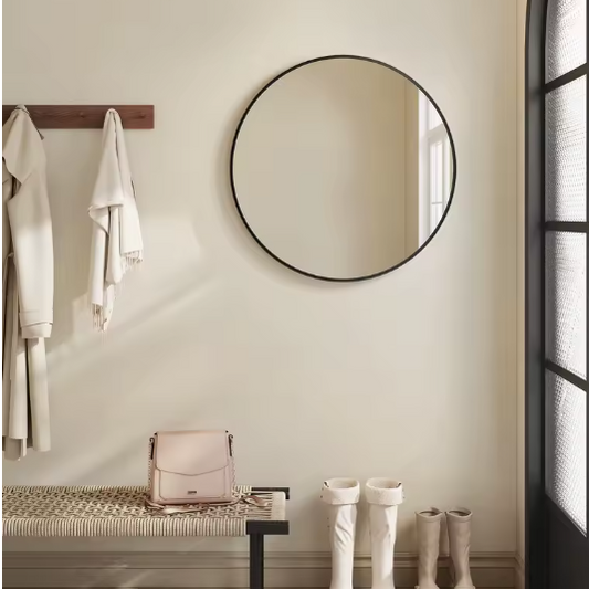 Ronde Wandspiegel 61 cm – Metalen Frame en Heldere Reflectie