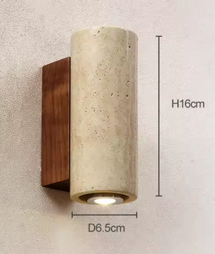 Stenen Wandlamp – Travertijn Sfeerverlichting met E27 Fitting