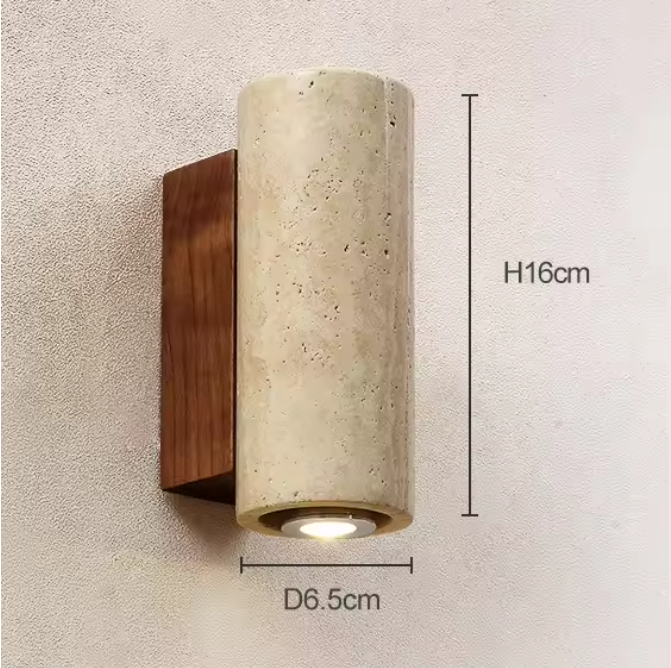 Stenen Wandlamp – Travertijn Sfeerverlichting met E27 Fitting