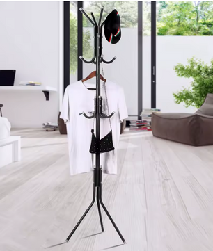 Vrijstaande Kapstok met 10 Haken – Metalen Boomstandaard voor Jassen en Hoeden