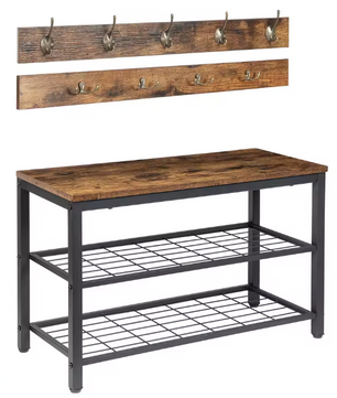 Kapstok met Schoenenbank – 9 Haken, Opbergrek en Stabiel Metaalframe