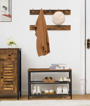 Kapstok met Schoenenbank – 9 Haken, Opbergrek en Stabiel Metaalframe