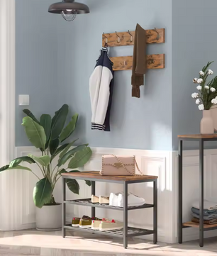 Kapstok met Schoenenbank – 9 Haken, Opbergrek en Stabiel Metaalframe