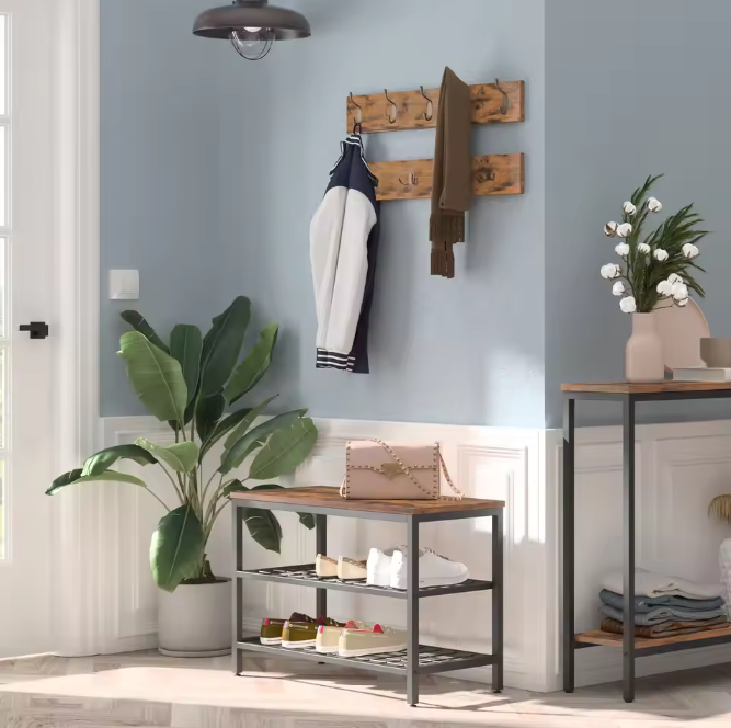 Kapstok met Schoenenbank – 9 Haken, Opbergrek en Stabiel Metaalframe