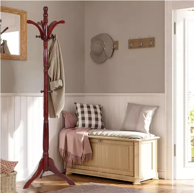 Houten Vintage Kapstok – Vrijstaande Boomkapstok voor Hal en Slaapkamer