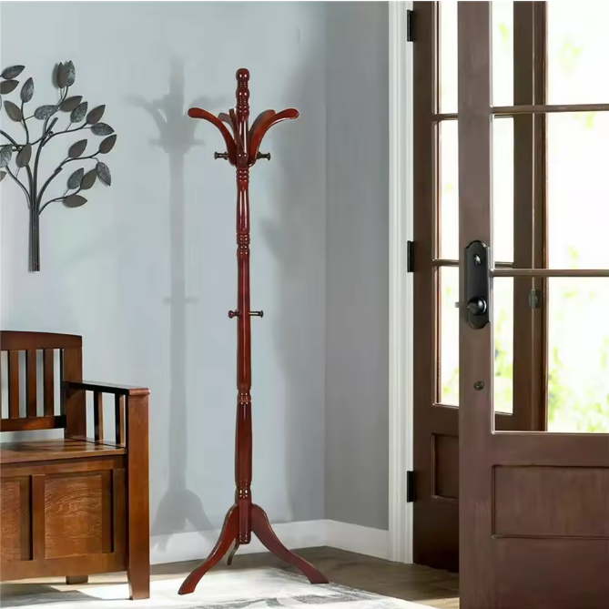 Houten Vintage Kapstok – Vrijstaande Boomkapstok voor Hal en Slaapkamer