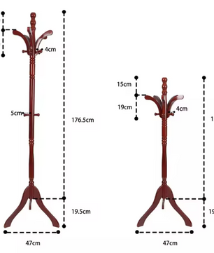 Houten Vintage Kapstok – Vrijstaande Boomkapstok voor Hal en Slaapkamer