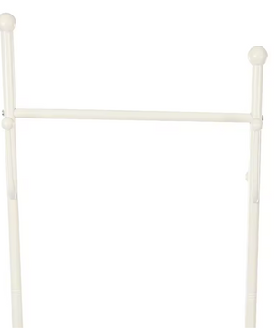 Witte Vrijstaande Kapstok met Mand – Met Wielen en Opbergruimte