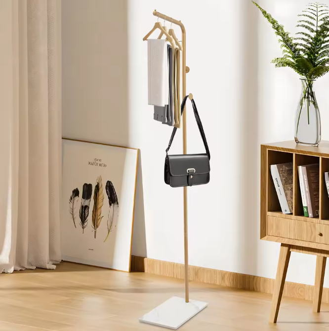 L-Vormige Vrijstaande Kapstok – Stevige Basis en Grote Capaciteit