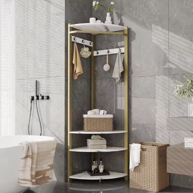 Hoekkapstok met Schoenenbank – 6 Dubbele Haken en Hoekkledingrek