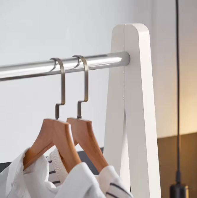 Vrijstaande Jurkenstandaard – Kapstok met Jurkbar en 2 Planken