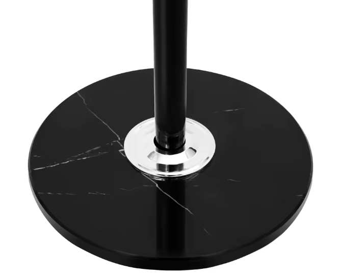 Zwart Hoedenrek met Marmeren Voet – 360° Draaibare 17 Haken