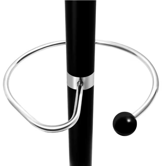 Zwart Hoedenrek met Marmeren Voet – 360° Draaibare 17 Haken