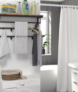 Wandkapstok met Plank – 10 Haken en Wandrek voor Hal en Woonkamer