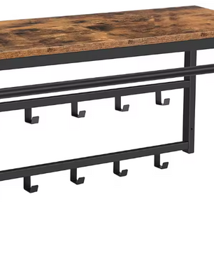 Wandkapstok met Plank – 10 Haken en Wandrek voor Hal en Woonkamer