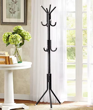 Metalen Kapstok met 10 Haken – Vrijstaande Boomstandaard voor Hoeden en Jassen
