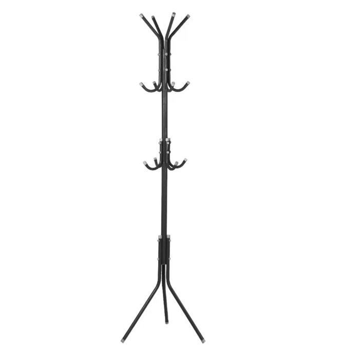 Metalen Kapstok met 10 Haken – Vrijstaande Boomstandaard voor Hoeden en Jassen