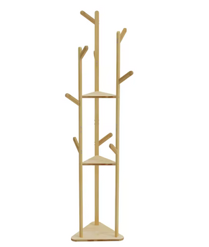 Bamboe Kapstok met 10 Haken – Vrijstaande Kleerhanger met Plank