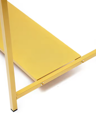 Goud Kledingrek met Plank – Stevig Vrijstaand Rek voor Jurken en Tassen