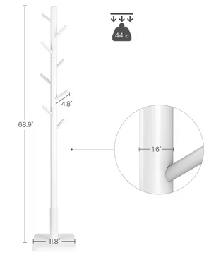 Massief Houten Kapstok – Vrijstaande Boomstandaard met 8 Haken