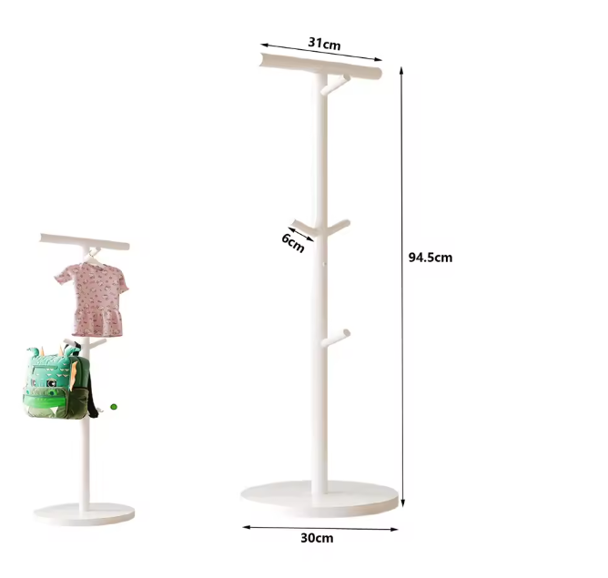 Vrijstaande Kinderkapstok – Metalen Kledinghanger voor Jassen en Tassen