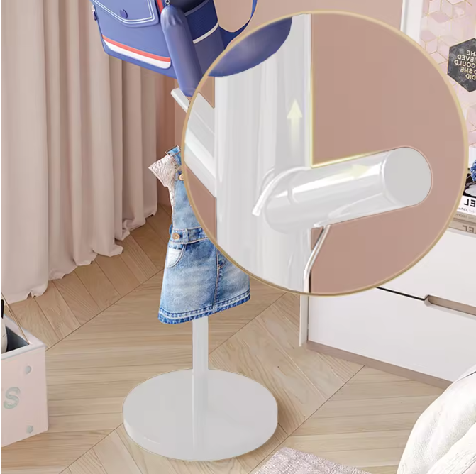 Vrijstaande Kinderkapstok – Metalen Kledinghanger voor Jassen en Tassen