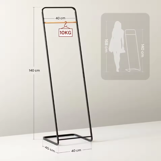 Metalen L-Vormige Kapstok – Ruimtebesparend Vrijstaand Kledingrek