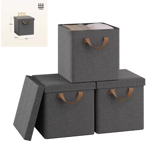 Opvouwbare Opbergboxen met Deksel – 3/5-delige Set voor Kast en Slaapkamer