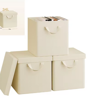 Opvouwbare Opbergboxen met Deksel – 3/5-delige Set voor Kast en Slaapkamer