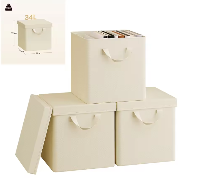 Opvouwbare Opbergboxen met Deksel – 3/5-delige Set voor Kast en Slaapkamer