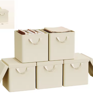 Opvouwbare Opbergboxen met Deksel – 3/5-delige Set voor Kast en Slaapkamer