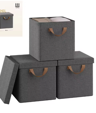 Opvouwbare Opbergboxen met Deksel – 3/5-delige Set voor Kast en Slaapkamer