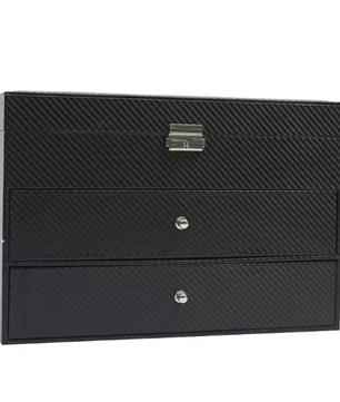 18-Vaks Brillenorganizer – Moderne Opbergdoos met 3 Lagen en Glazen Deksel