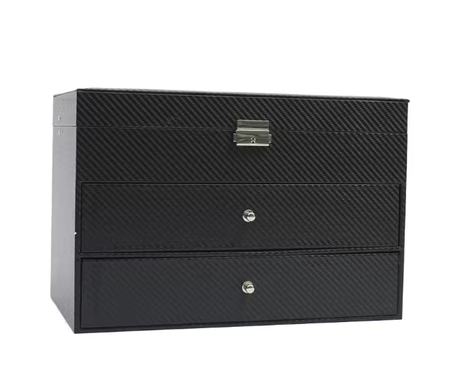 18-Vaks Brillenorganizer – Moderne Opbergdoos met 3 Lagen en Glazen Deksel