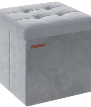 Opvouwbare Fluwelen Zitbank – Opbergdoos met Deksel en 300 kg Draagkracht