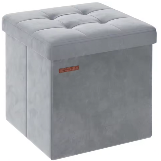 Opvouwbare Fluwelen Zitbank – Opbergdoos met Deksel en 300 kg Draagkracht