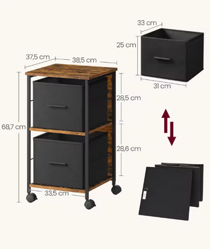 Archiefkast met 2 Lades – Printstandaard en Opbergkast voor Thuiskantoor