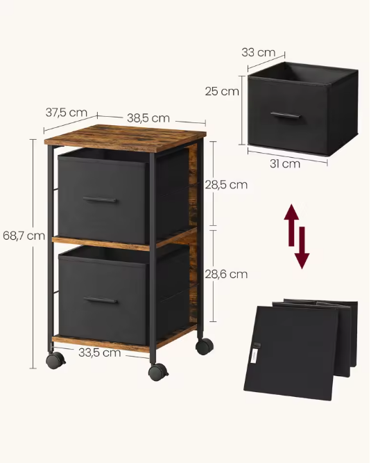 Archiefkast met 2 Lades – Printstandaard en Opbergkast voor Thuiskantoor